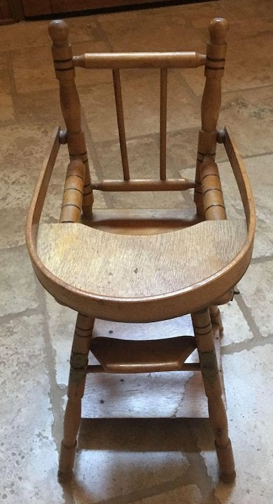Old school wooden online high chair